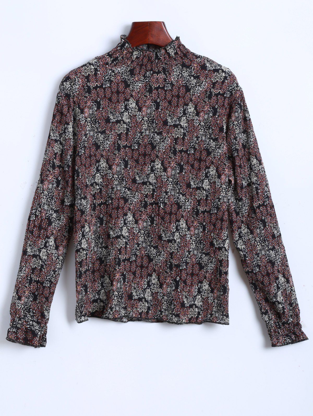 

Tiny Floral Printed Blouse, Brown