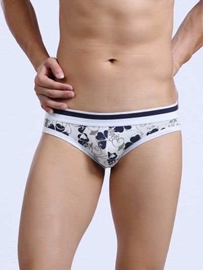 

Low Rise U Convex Pouch Floral Printed Briefs, Cadetblue