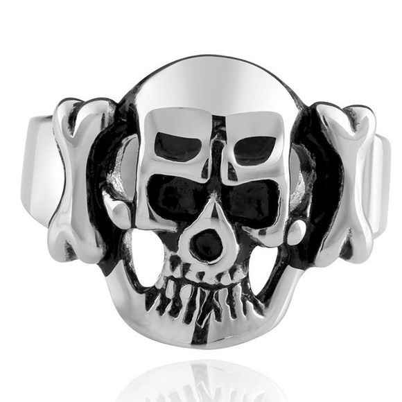 Alliage Adorn Diable Skull Ring - Argent 9