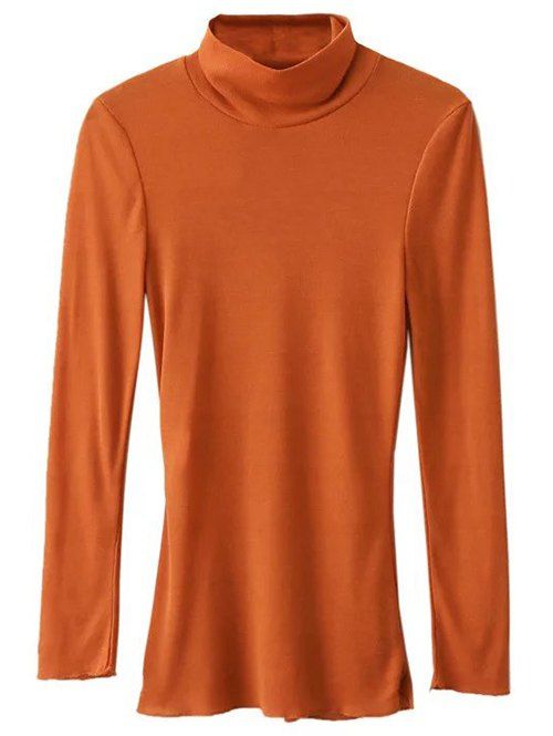 T-shirt avec col montant à manches longues - RAL2011 Orange Foncé L