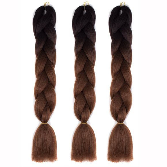 Extensions de cheveux en fibre haute température tranchées multicouches 1 pcs - Noir et Brun 