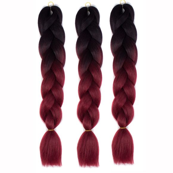Extensions de cheveux en fibre haute température tranchées multicouches 1 pcs - Noir et Rouge 
