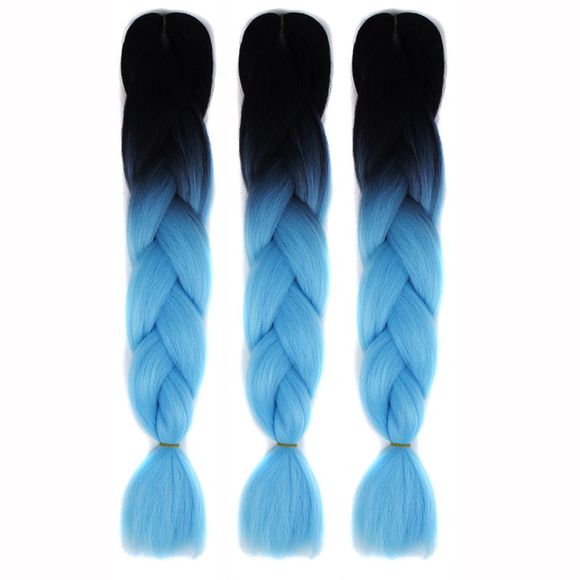Extensions de cheveux en fibre haute température tranchées multicouches 1 pcs - Noir et Bleu 