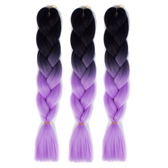 Extensions de cheveux en fibre haute température tranchées multicouches 1 pcs - Noir et Violet 