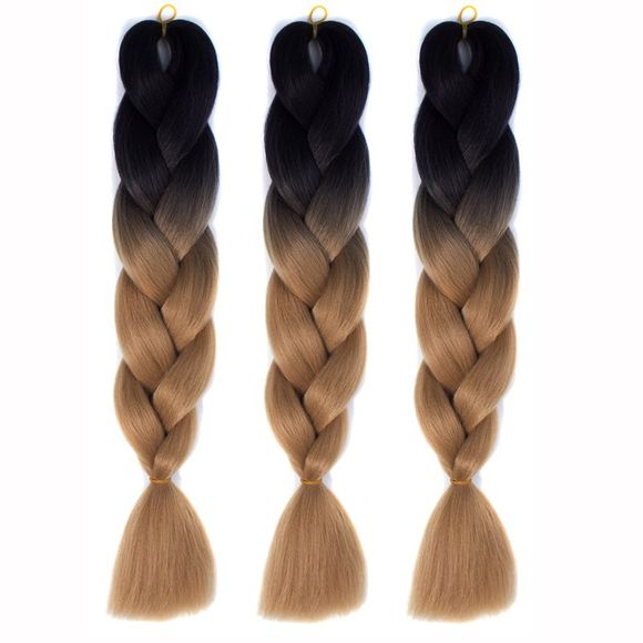 Multicolor 1 PcsBraided haute température fibre Hair Extensions - Noir et Brun 