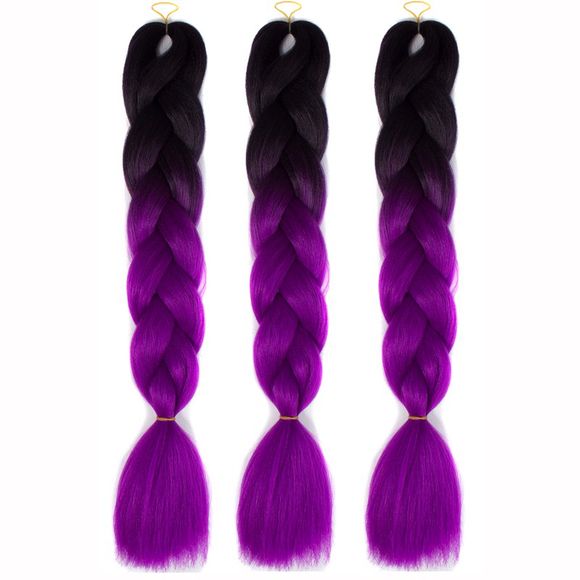 Multicolor 1 PcsBraided haute température fibre Hair Extensions - Noir et Violet 