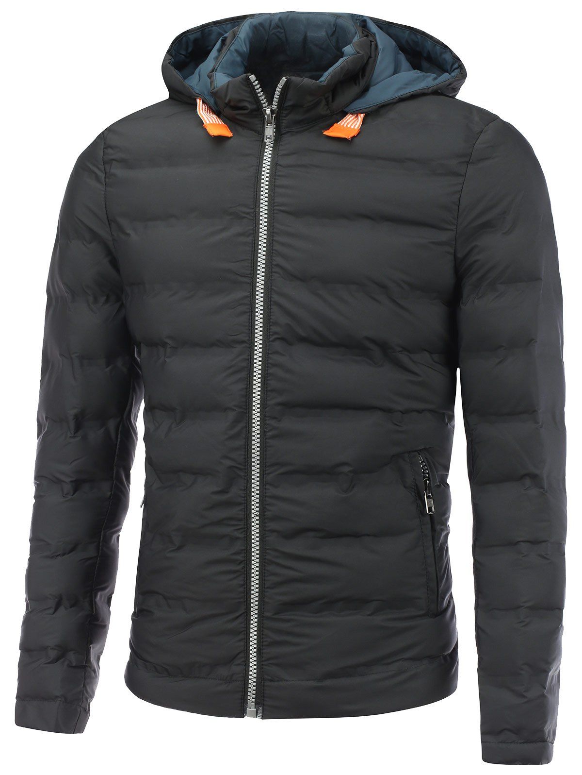 

Zip Up Hooded Padded Jacket, Black
