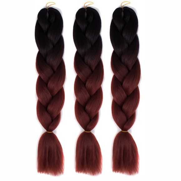 Haute température fibre 1 Pcs tressées Multicolor Hair Extensions - Noir et Brun 