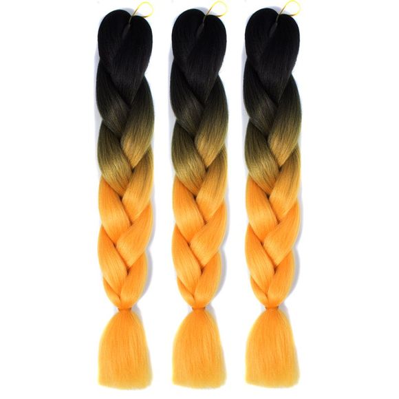 Haute température fibre 1 Pcs tressées Multicolor Hair Extensions - Jaune et Noir 