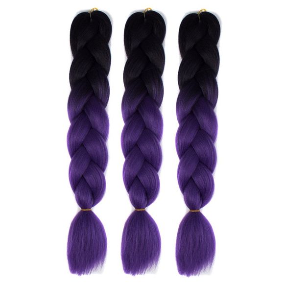 Haute température fibre 1 Pcs tressées Multicolor Hair Extensions - Noir et Violet 