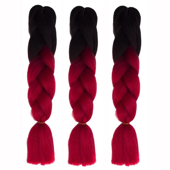 1 Pcs Multicolor Tressé résistant à la chaleur fibre Hair Extensions - Noir et Rouge 