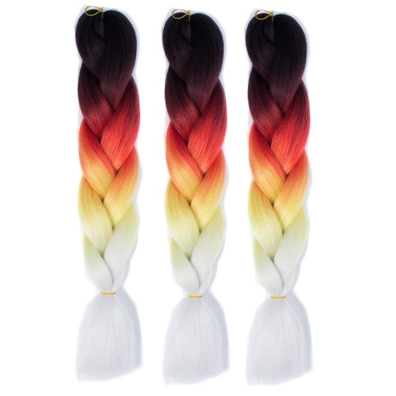 

1 Pcs Multicolor Long Braided High Temperature Fiber Hair Extensions, Colorful