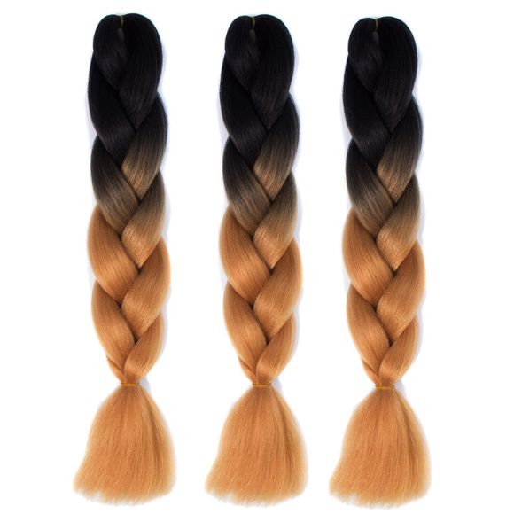 1 Pièces Extensions de Cheveux Tressés Longs avec Fibres Résistantes à la Chaleur Multicolore - Noir et Brun 