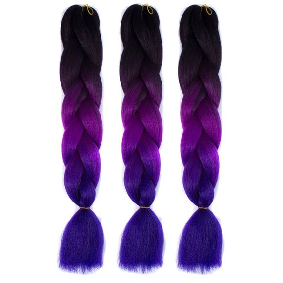 1 Pièces Extensions de Cheveux Tressés Longs avec Fibres Résistantes à la Chaleur Multicolore - multicolore 