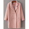 Lapel Wool Double Breasted Coat - LIGHT PINK M