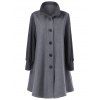 A-line Manteau de laine à simple boutonnage - Gris XL