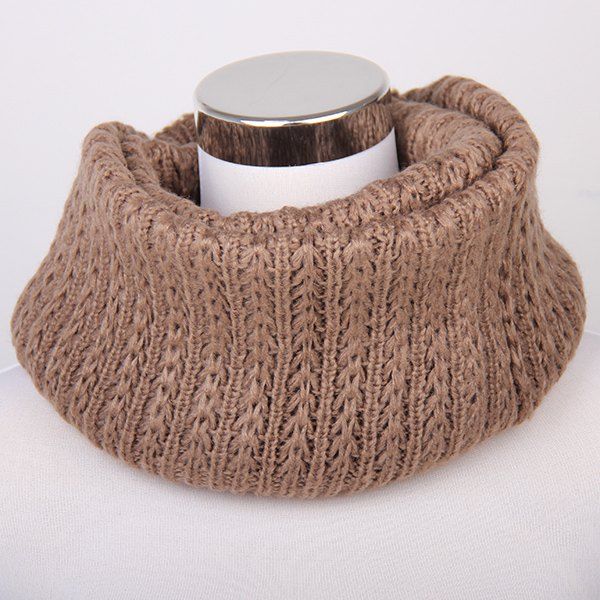 

Twisted Knitted Infinity Scarf, Dark khaki