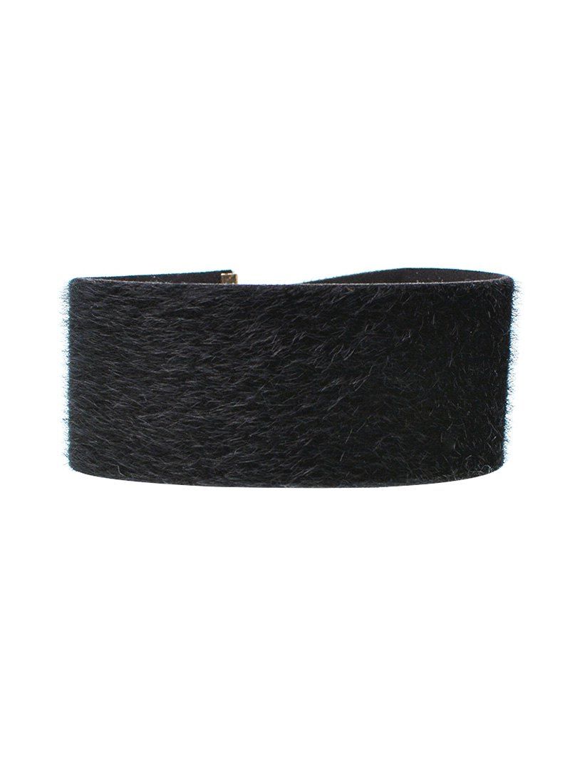 

Artificial Leather Velvet Choker, Black