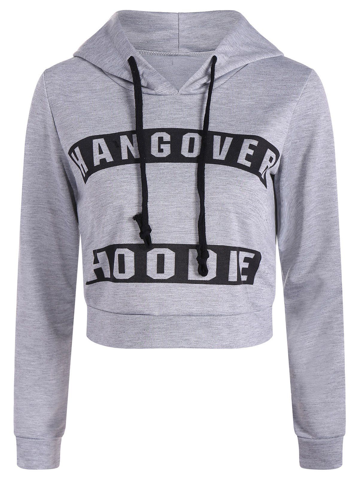 

Active Hangover Pattern Cropped Hoodie, Light gray
