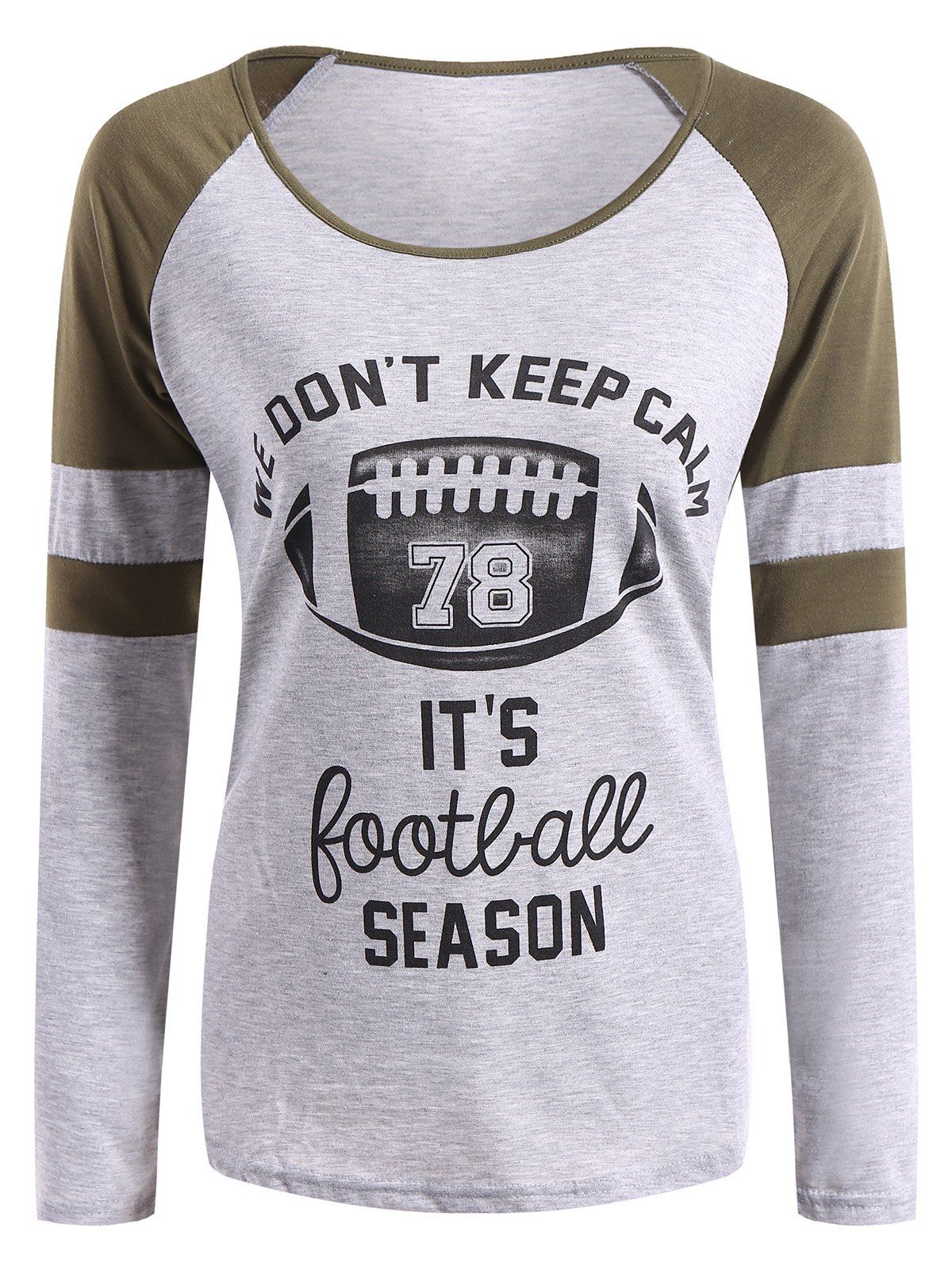 

Graphic Raglan Sleeves T-Shirt, Gray