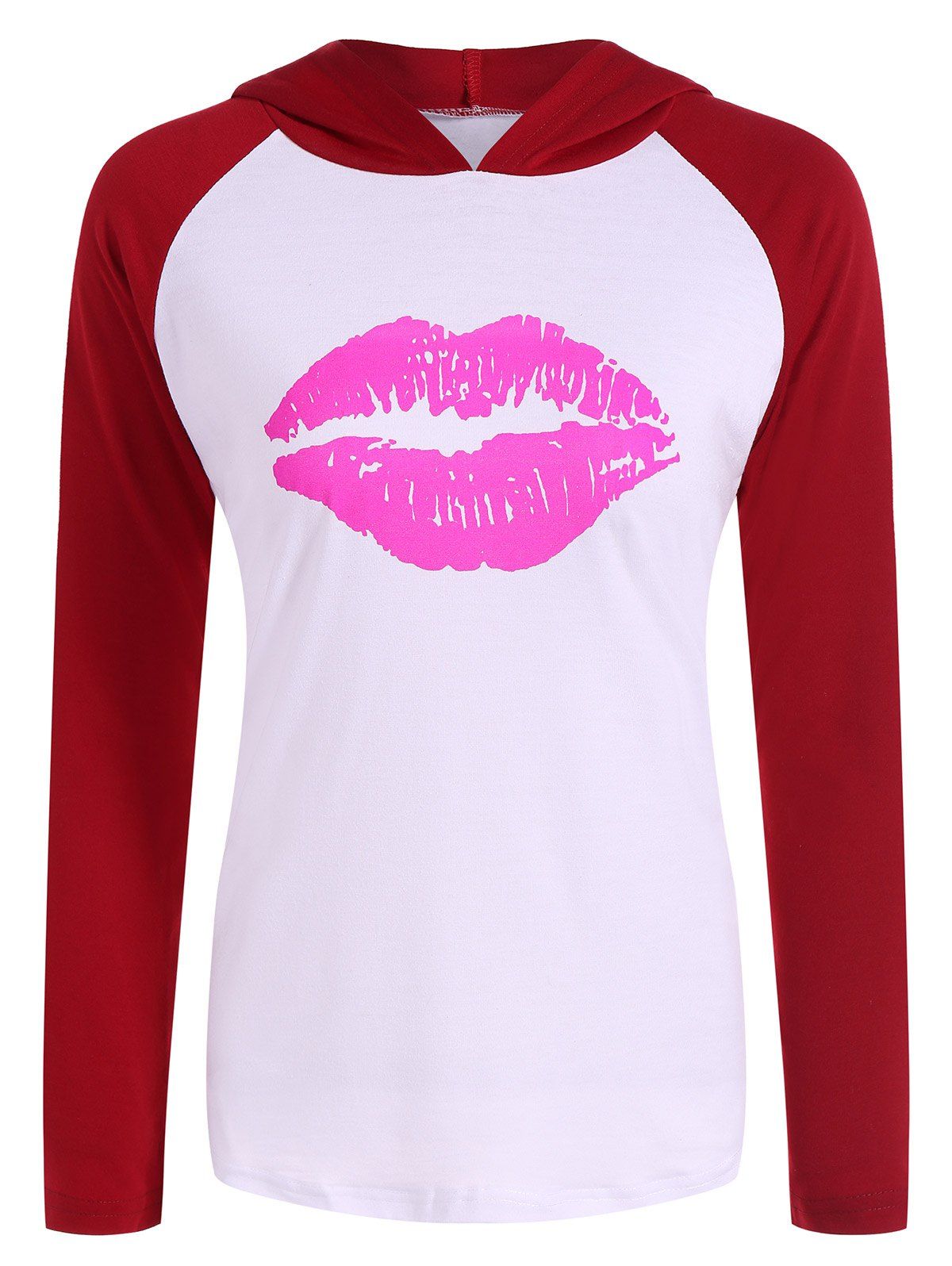 

Pullover Lip Graphic Raglan Sleeves Hoodie, Tutti frutti