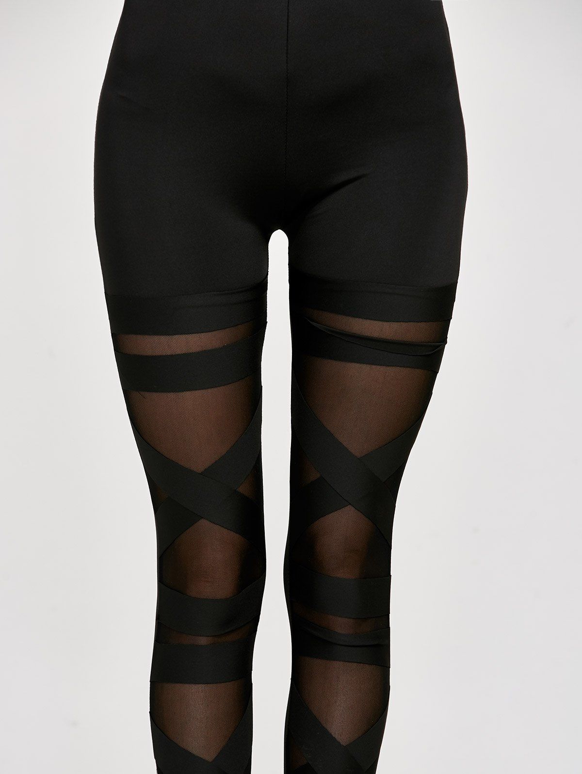 2018 Mesh Panel Leggings BLACK ONE SIZE In Leggings Online Store. Best