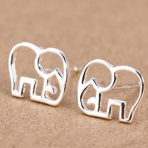 Boucles d'oreilles éléphant - Argent 