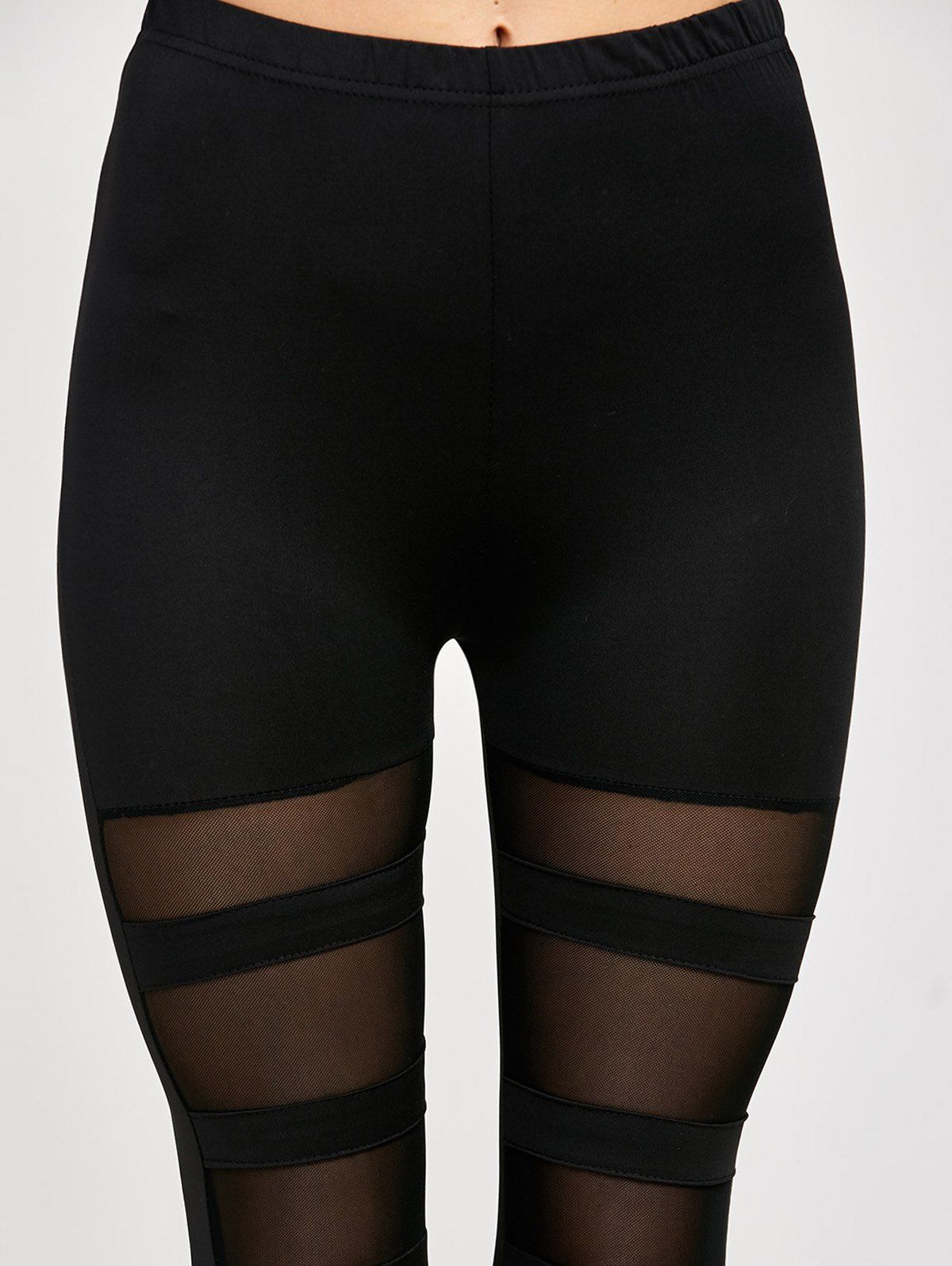 reebok training mesh insert leggings in black