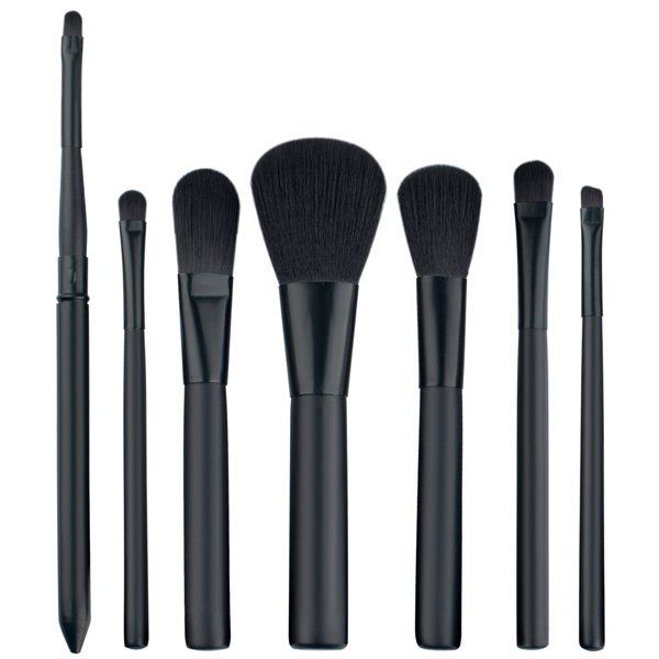 

7 Pcs Facial Fiber Makeup Brushes Set, Black