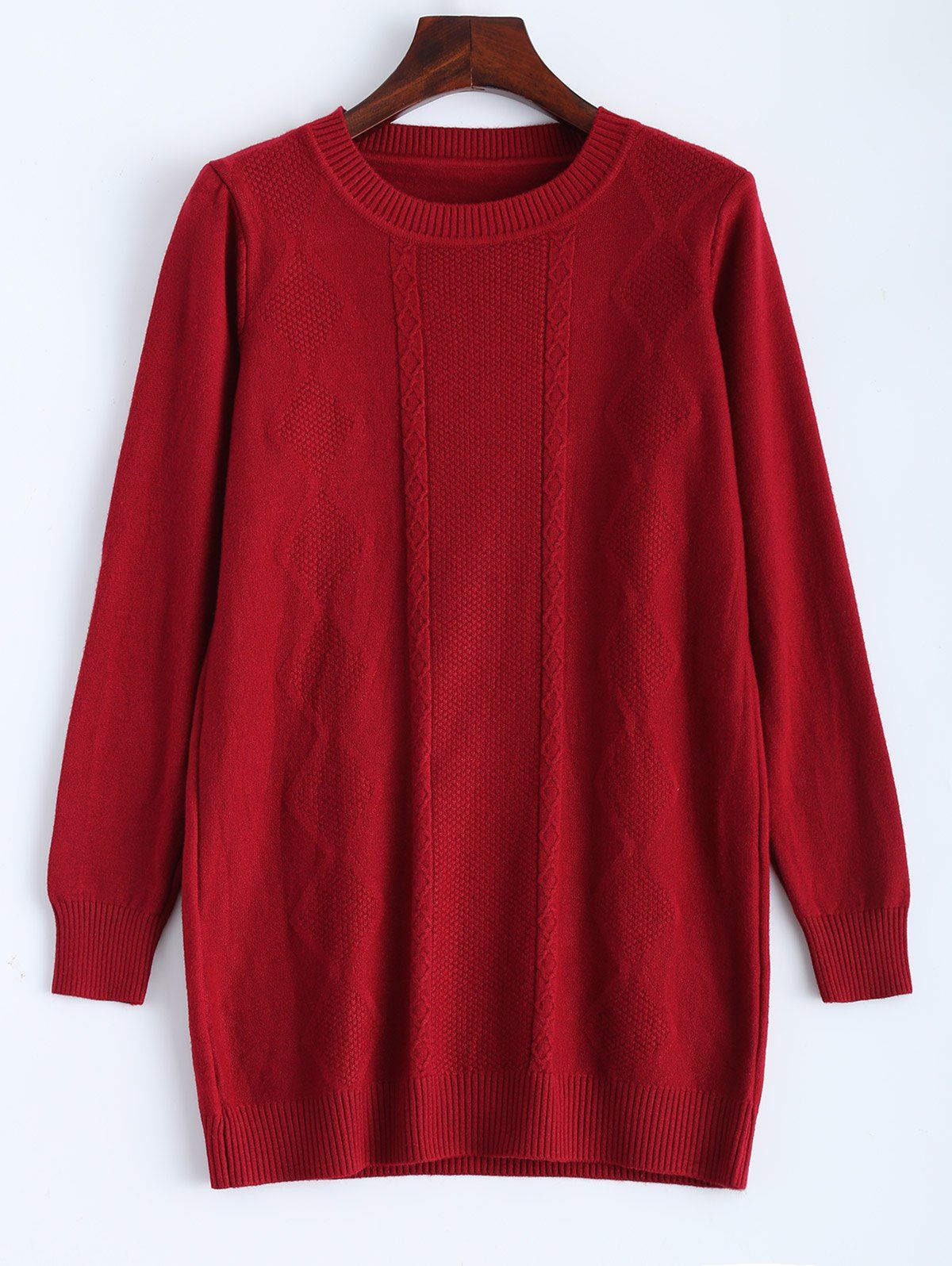 

Arygle Pattern Knitted Sweater, Wine red