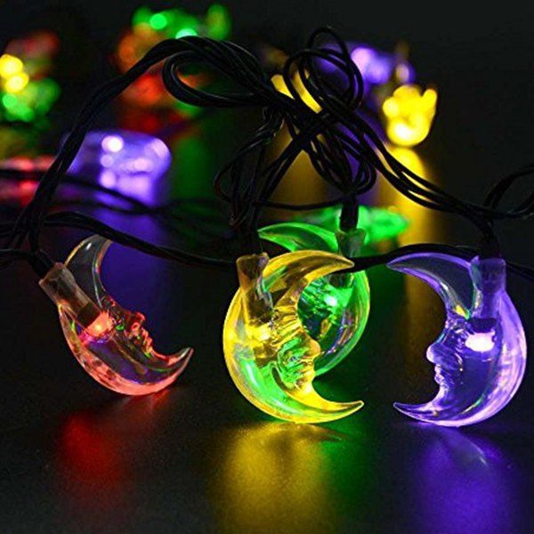 

Party Decoration 4.8M Christmas Solar Power Moon LED String Light, Colorful