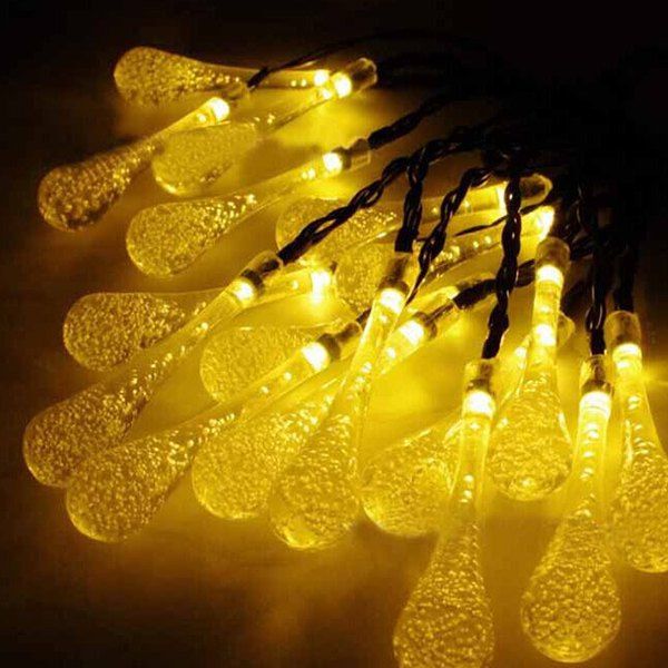 

4.8M Christmas Waterdrop Solar Power LED String Light, Warm white light