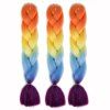 1 Pcs Colorful Heat fibres longues extensions de cheveux tressés résistants - coloré 