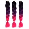 Heat fibre résistant 1 Pcs Multicolor longues tressées Hair Extensions - Noir et Rouge 