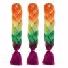 Heat fibre résistant 1 Pcs Multicolor longues tressées Hair Extensions - coloré 