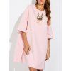 Side lâche Slit Woolen Dress - Rose XL