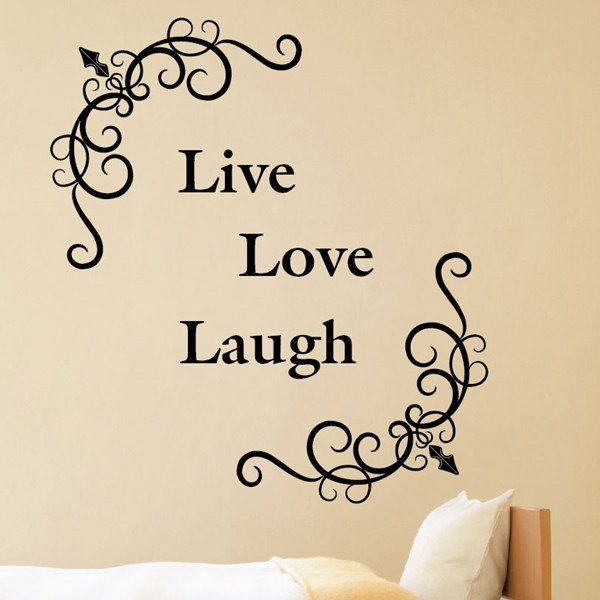 

Removeable Live Love Laugh Wall Sticker, Black