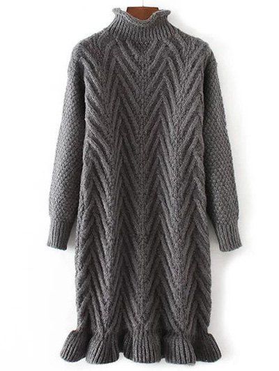 

Chunky Pullover Long Sweater, Deep gray