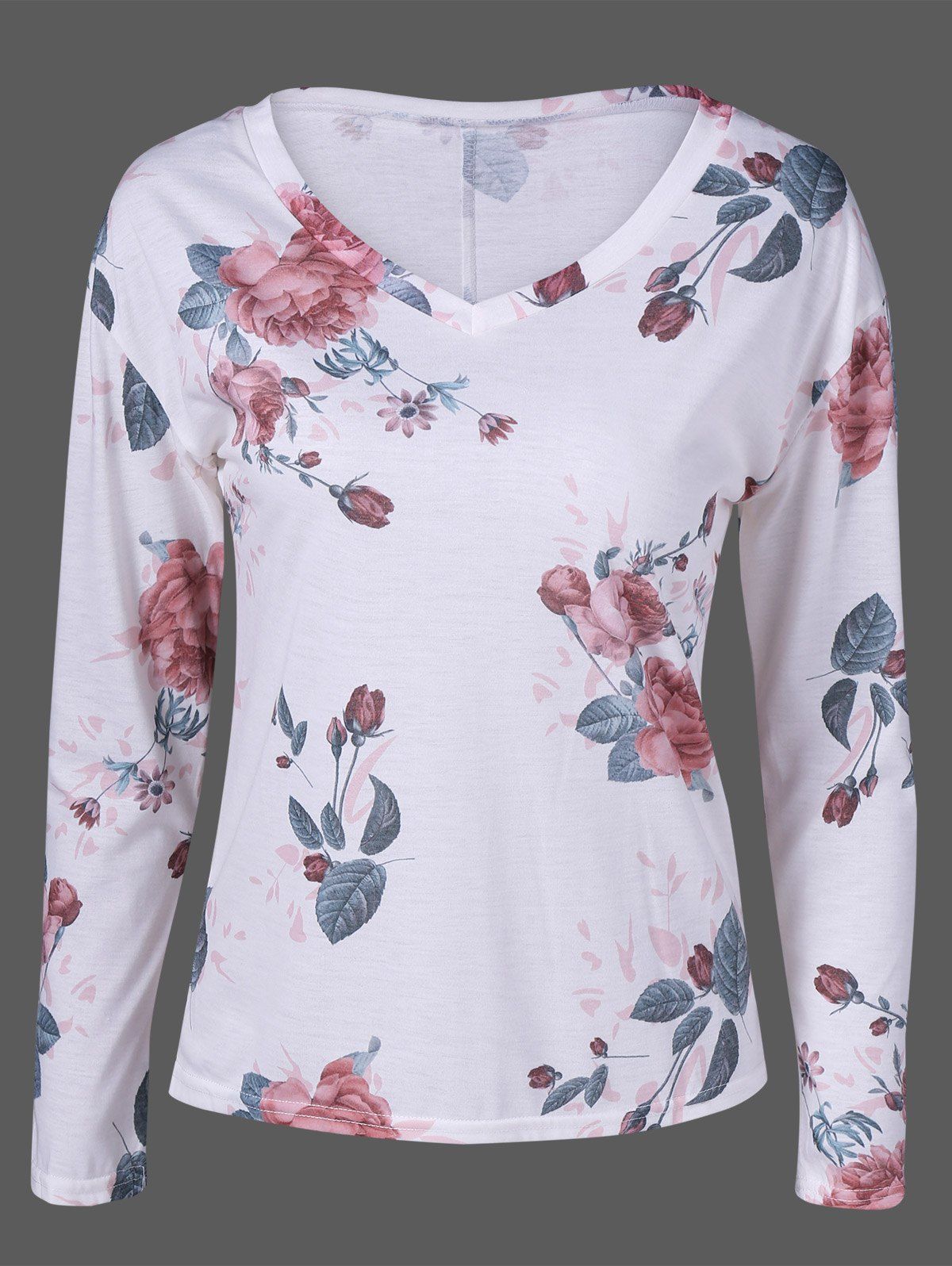 

Floral Slim Fit Tee, White