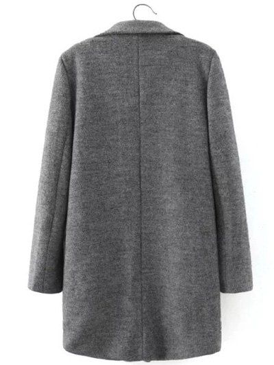 2018 One Button Sherpa Fleece Spliced Coat GRAY S In Jackets & Coats ...