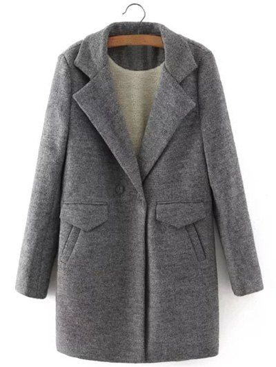 [41% OFF] 2021 One Button Sherpa Fleece Spliced Coat In GRAY | DressLily