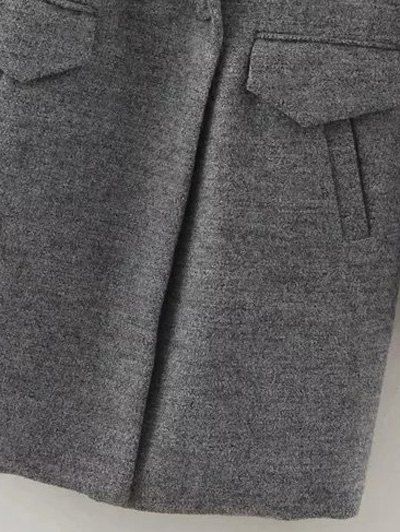 2018 One Button Sherpa Fleece Spliced Coat GRAY S In Jackets & Coats ...
