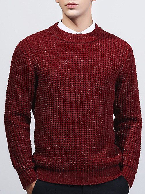 

Texture Crew Neck Sweater, Burgundy