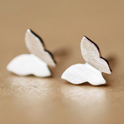 Boucles d'oreilles en formes de papillons - Argent 
