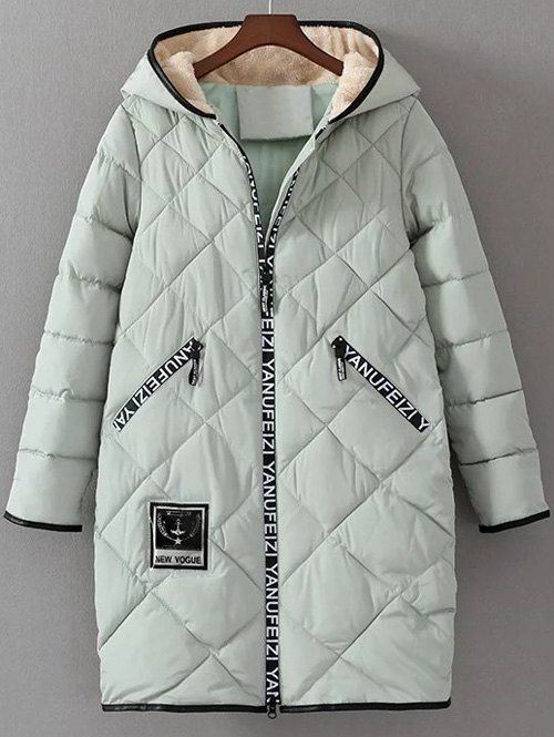 light green puffer coat