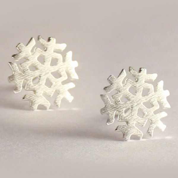 

Adorn Snowflake Christmas Earrings, Silver