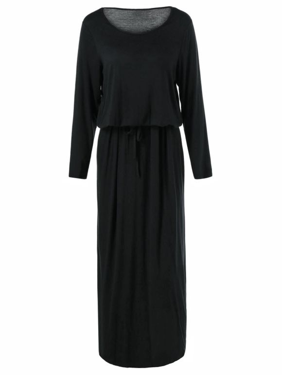 Robe à encolure écopée avec cordonnet - Noir XL