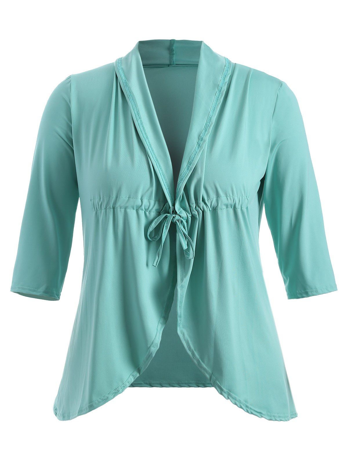 

Slimming Drawstring Asymmetric Jacket, Light green