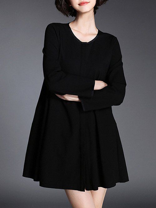 

A Line Loose Wool Coat, Black