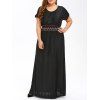 Maxi Robe de style bohémien avec manches courtes - Noir XL